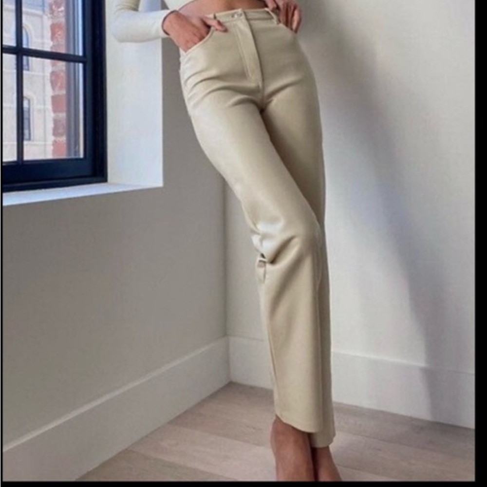 Wilfred Taupe Vegan Leather Pants